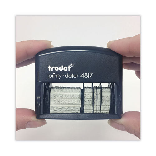 Image of Trodat® Printy Economy 12-Message Date Stamp, Self-Inking, 2" x 0.38", Black
