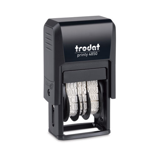 Image of Trodat® Printy Economy Micro 5-in-1 Date Stamp, Self-Inking, 1" x 0.75", Blue/Red