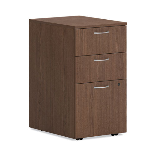 Image of HON® Mod Mobile Pedestal, Left or Right, 3-Drawers: Box/Box/File, Legal/Letter, Sepia Walnut, 15" x 20" x 28"
