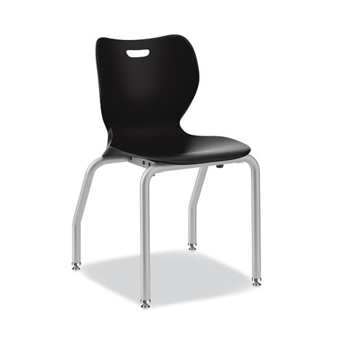 Image of HON® SmartLink Four-Leg Chair, 19.5" x 19.63" x 31", Onyx Seat, Onyx Base, 4/Carton