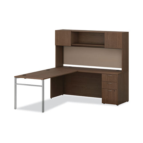 Image of HON® Mod Desk Hutch, 3 Compartments, 72w x 14d x 39.75h, Sepia Walnut