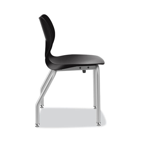 Image of HON® SmartLink Four-Leg Chair, 19.5" x 19.63" x 31", Onyx Seat, Onyx Base, 4/Carton