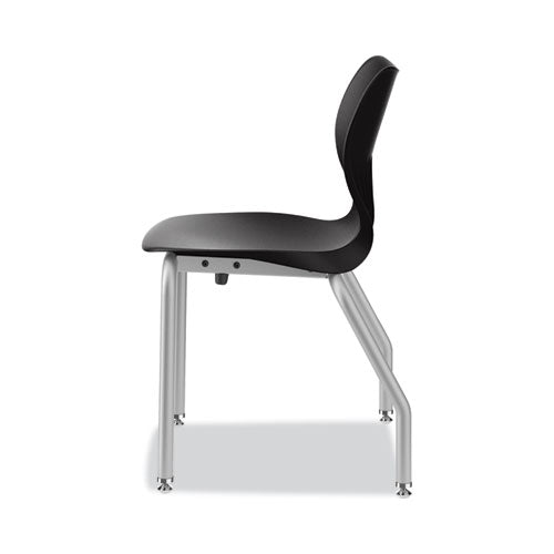 Image of HON® SmartLink Four-Leg Chair, 19.5" x 19.63" x 31", Onyx Seat, Onyx Base, 4/Carton