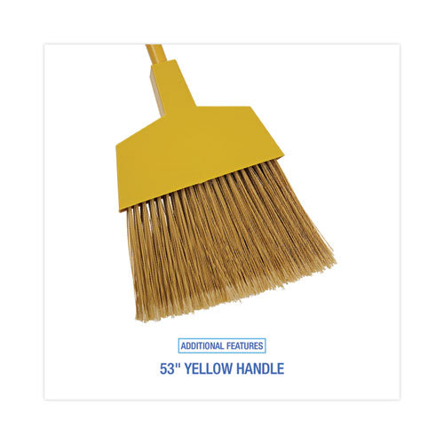 Image of Boardwalk® Poly Bristle Angler Broom, 53" Handle, Yellow, 12/carton