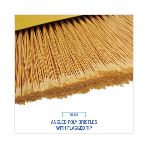 Image of Boardwalk® Poly Bristle Angler Broom, 53" Handle, Yellow, 12/carton