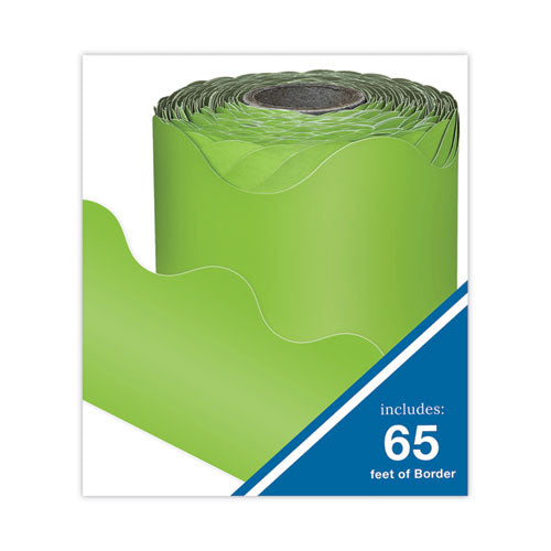 Image of Carson-Dellosa Education Rolled Borders, Scalloped Border, Back to School, 2.25" x 65 ft, Lime