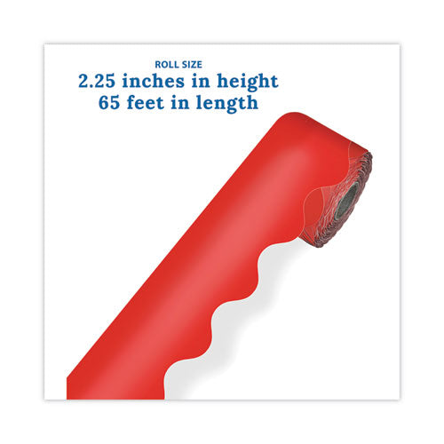 Image of Carson-Dellosa Education Rolled Borders, Scalloped Border, Back to School, 2.25" x 65 ft, Red