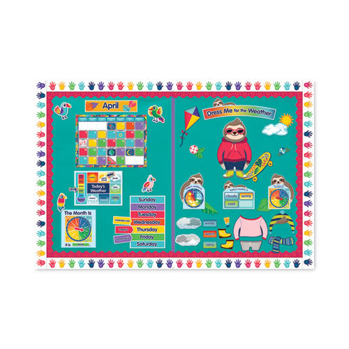 Image of Carson-Dellosa Education Curriculum Bulletin Board Sets, 54-Piece Set, Dress Me for the Weather, 23.5" x 7.5", Multicolor