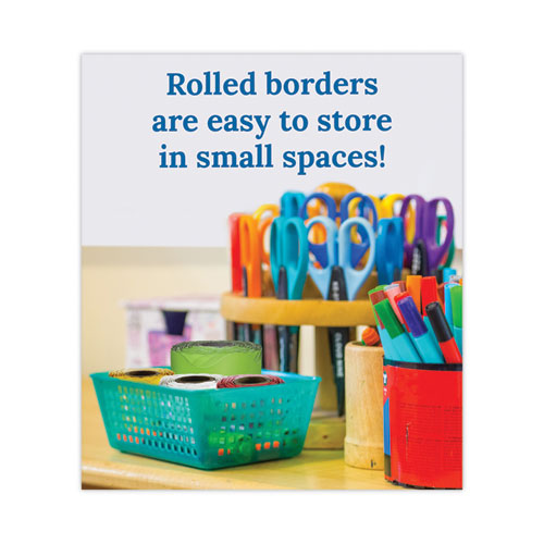 Image of Carson-Dellosa Education Rolled Borders, Scalloped Border, Back to School, 2.25" x 65 ft, Lime