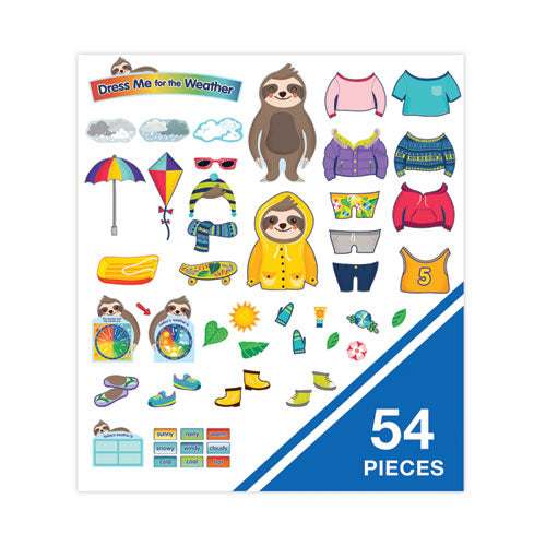 Image of Carson-Dellosa Education Curriculum Bulletin Board Sets, 54-Piece Set, Dress Me for the Weather, 23.5" x 7.5", Multicolor