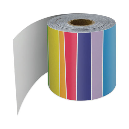 Image of Carson-Dellosa Education Rolled Borders, Straight Border, Back to School: Rainbow, 2.25" x 65 ft, Multicolor