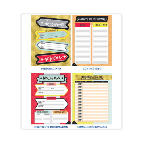 Image of Carson-Dellosa Education Teacher Planner, Weekly/Monthly, Two-Page Spread (Seven Subjects), Two-Page Spread (One Month), 11 x 8.5, Multicolor Cover