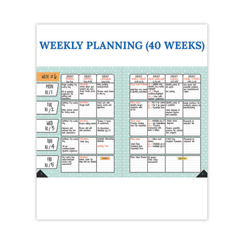 Image of Carson-Dellosa Education Teacher Planner, Weekly/Monthly, Two-Page Spread (Seven Subjects), Two-Page Spread (One Month), 11 x 8.5, Multicolor Cover