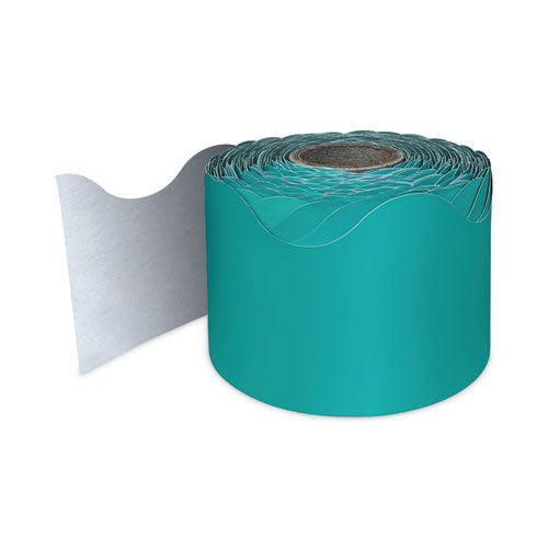 Image of Carson-Dellosa Education Rolled Borders, Scalloped Border, Back to School, 2.25" x 65 ft, Teal