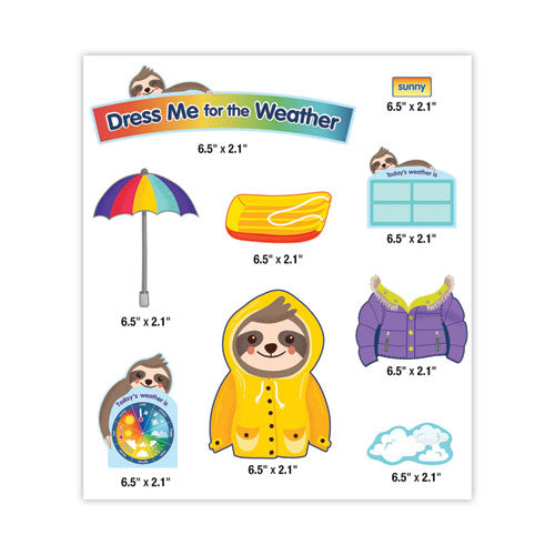 Image of Carson-Dellosa Education Curriculum Bulletin Board Sets, 54-Piece Set, Dress Me for the Weather, 23.5" x 7.5", Multicolor