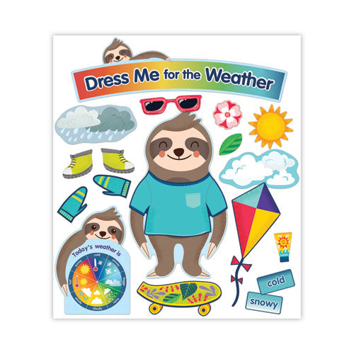 Image of Carson-Dellosa Education Curriculum Bulletin Board Sets, 54-Piece Set, Dress Me for the Weather, 23.5" x 7.5", Multicolor