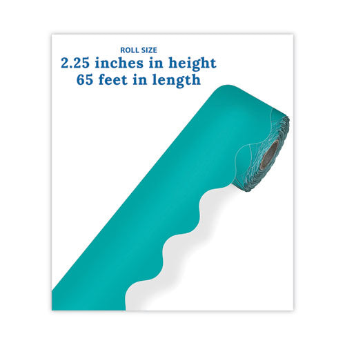 Image of Carson-Dellosa Education Rolled Borders, Scalloped Border, Back to School, 2.25" x 65 ft, Teal