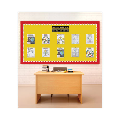 Image of Carson-Dellosa Education Rolled Borders, Scalloped Border, Back to School, 2.25" x 65 ft, Red