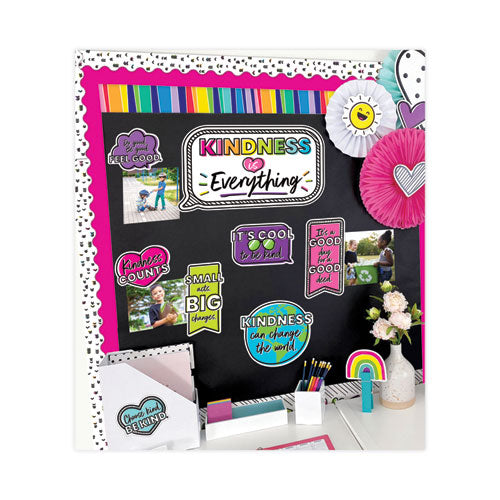 Image of Carson-Dellosa Education Rolled Borders, Straight Border, Back to School: Rainbow, 2.25" x 65 ft, Multicolor