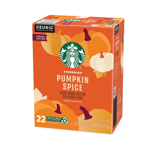 Image of Starbucks® Pumpkin Spice Coffee, K-Cups, 22/Box, 4 Boxes/Carton