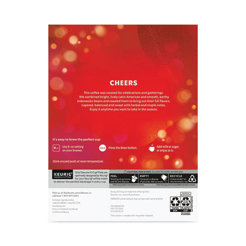 Image of Starbucks® Holiday Blend Coffee, K-Cups, 22/Box, 4 Boxes/Carton