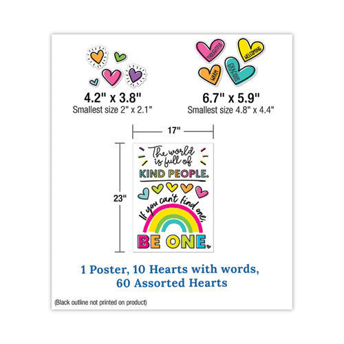 Image of Carson-Dellosa Education Motivational Bulletin Board Sets, 75-Piece Set, Kind Vibes, 30" x 16", Multicolor