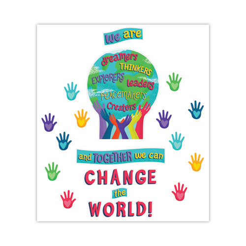 Image of Carson-Dellosa Education Motivational Bulletin Board Sets, 47-Piece Set, One World, 24.7" x 20", Multicolor
