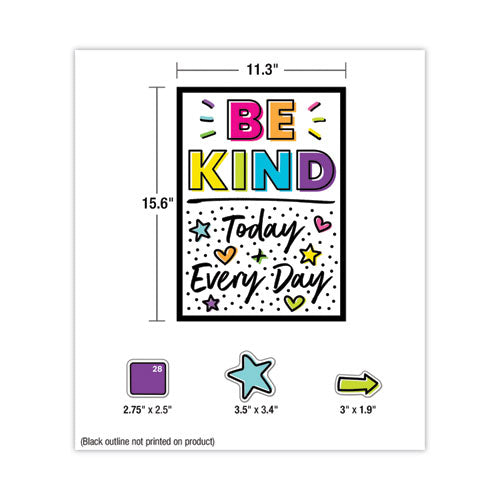 Image of Carson-Dellosa Education Calendar Bulletin Board Sets, 129-Piece Set, Kind Vibes, 23" x 17", Multicolor