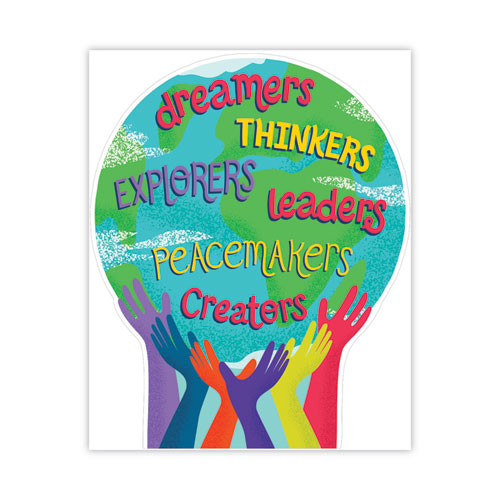 Image of Carson-Dellosa Education Motivational Bulletin Board Sets, 47-Piece Set, One World, 24.7" x 20", Multicolor