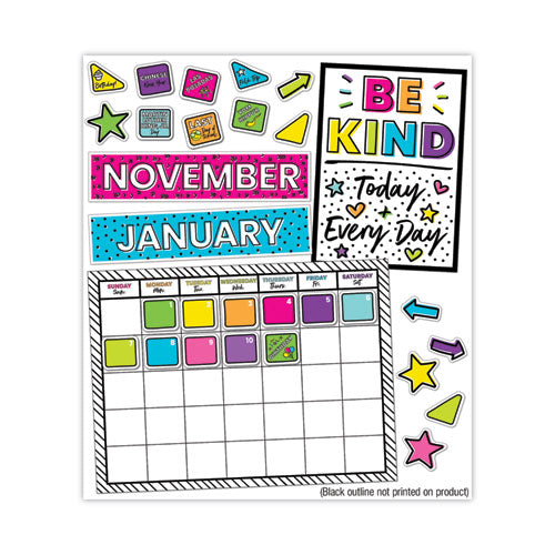 Image of Carson-Dellosa Education Calendar Bulletin Board Sets, 129-Piece Set, Kind Vibes, 23" x 17", Multicolor