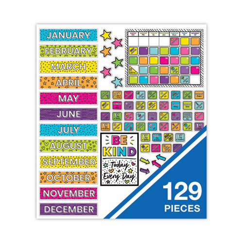 Image of Carson-Dellosa Education Calendar Bulletin Board Sets, 129-Piece Set, Kind Vibes, 23" x 17", Multicolor