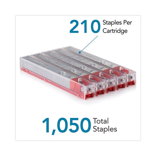 Image of Rapid® Staple Cartridge, 0.47" Leg, 0.5" Crown, Steel, 210/cartridge, 5 Cartridges/pack, 1,050/pack