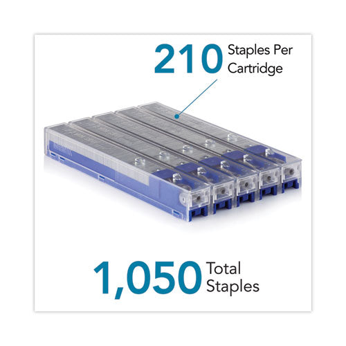Image of Rapid® Staple Cartridge, 0.25" Leg, 0.5" Crown, Steel, 210/cartridge, 5 Cartridges/pack, 1,050/pack
