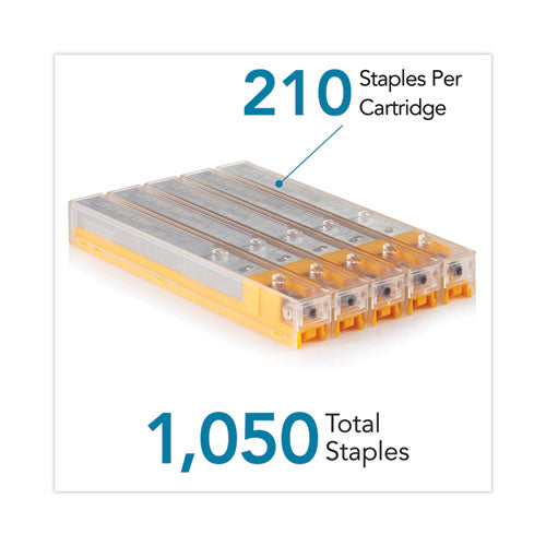 Image of Rapid® Staple Cartridge, 0.31" Leg, 0.5" Crown, Steel, 210/cartridge, 5 Cartridges/pack, 1,050/pack