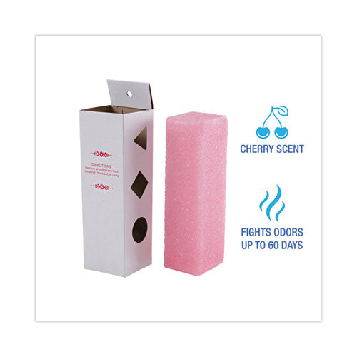 Image of Boardwalk® Deodorizing Para Wall Blocks, 24 oz, Pink, Cherry, 6/Box