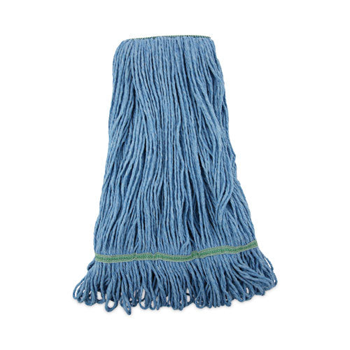Image of Boardwalk® Super Loop Wet Mop Head, Cotton/synthetic Fiber, 1" Headband, Medium Size, Blue, 12/carton