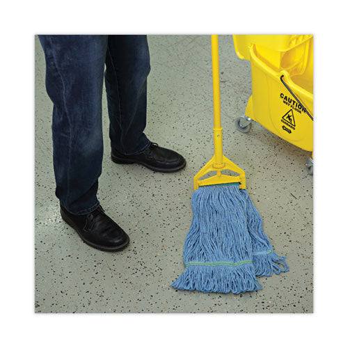 Image of Boardwalk® Super Loop Wet Mop Head, Cotton/synthetic Fiber, 1" Headband, Medium Size, Blue