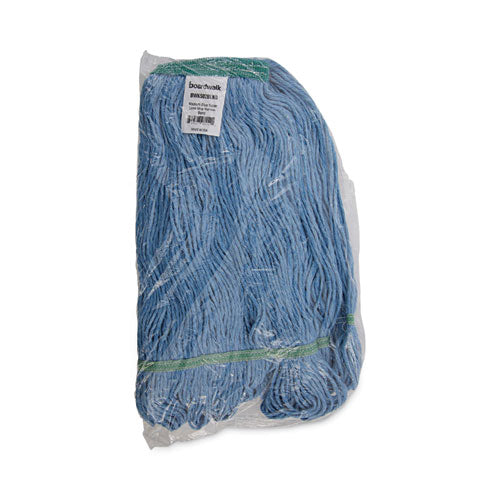 Image of Boardwalk® Super Loop Wet Mop Head, Cotton/synthetic Fiber, 1" Headband, Medium Size, Blue, 12/carton