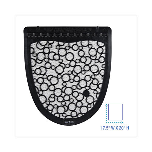 Image of Boardwalk® Disposable Urinal Floor Mat 2.0, Slip-Resistant Rubber, 17.5 x 20, Black/White, 6/Carton