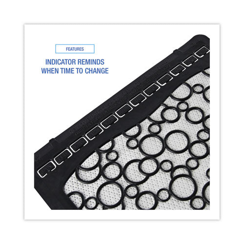 Image of Boardwalk® Disposable Urinal Floor Mat 2.0, Slip-Resistant Rubber, 17.5 x 20, Black/White, 6/Carton