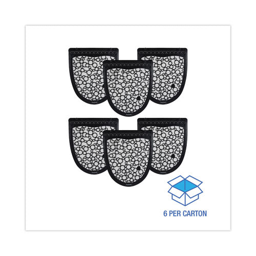 Image of Boardwalk® Disposable Urinal Floor Mat 2.0, Slip-Resistant Rubber, 17.5 x 20, Black/White, 6/Carton