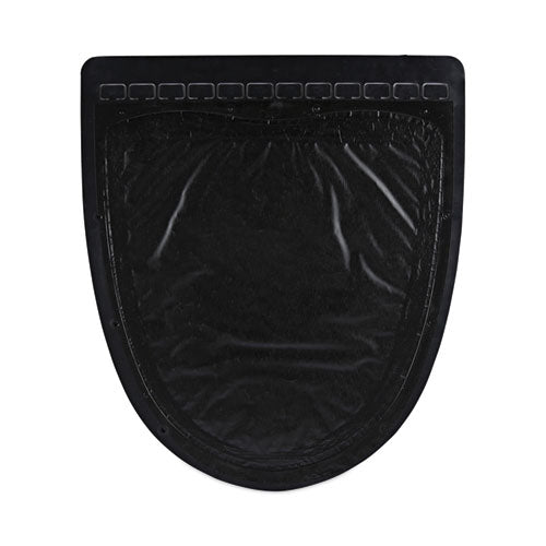 Image of Boardwalk® Disposable Urinal Floor Mat 2.0, Slip-Resistant Rubber, 17.5 x 20, Black/White, 6/Carton