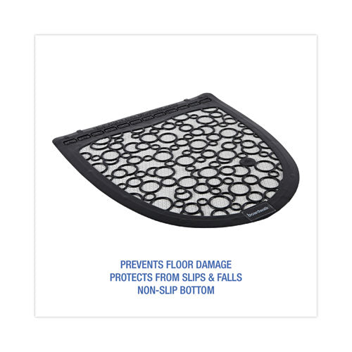 Image of Boardwalk® Disposable Urinal Floor Mat 2.0, Slip-Resistant Rubber, 17.5 x 20, Black/White, 6/Carton