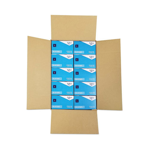 Image of HOSPECO® ProWorks Exam Grade Disposable Nitrile Gloves, Powder-Free, Large, Blue, 100/Box, 10 Boxes/Carton