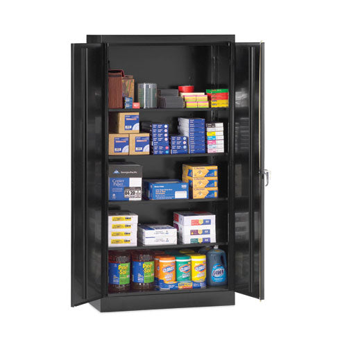 Image of Alera® Assembled 72" High Heavy-Duty Welded Storage Cabinet, Four Adjustable Shelves, 36w X 18d, Black