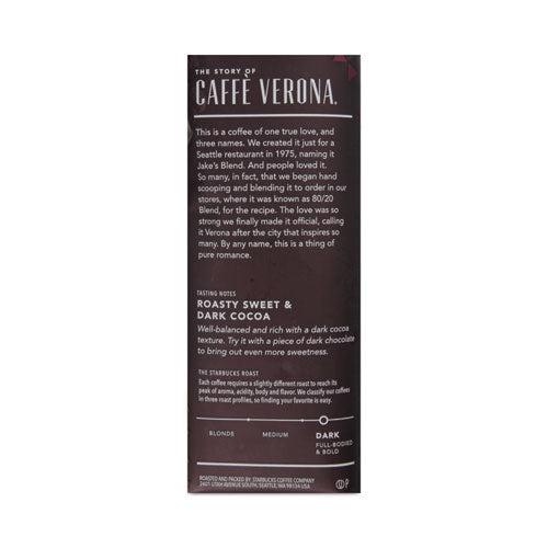 Image of Starbucks® Whole Bean Coffee, Caffe Verona, 1 Lb Bag