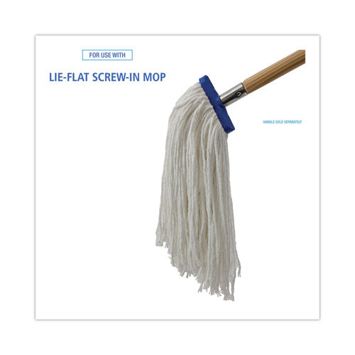 Image of Boardwalk® Cut-End Lie-Flat Mop Head, Rayon, 16oz, White, 12/carton