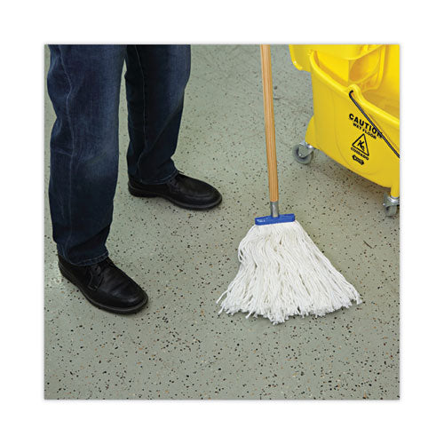 Image of Boardwalk® Cut-End Lie-Flat Mop Head, Rayon, 16oz, White, 12/carton