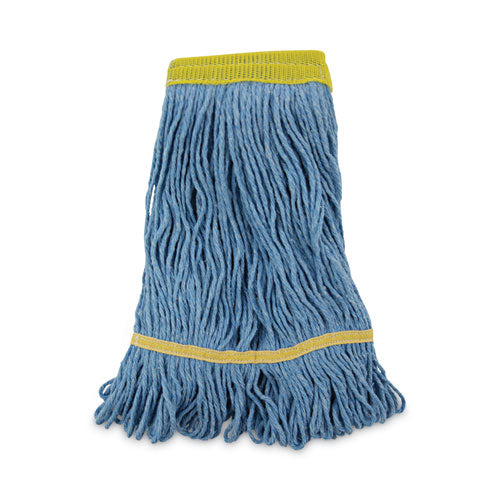 Image of Boardwalk® Super Loop Wet Mop Head, Cotton/synthetic Fiber, 5" Headband, Small Size, Blue, 12/carton