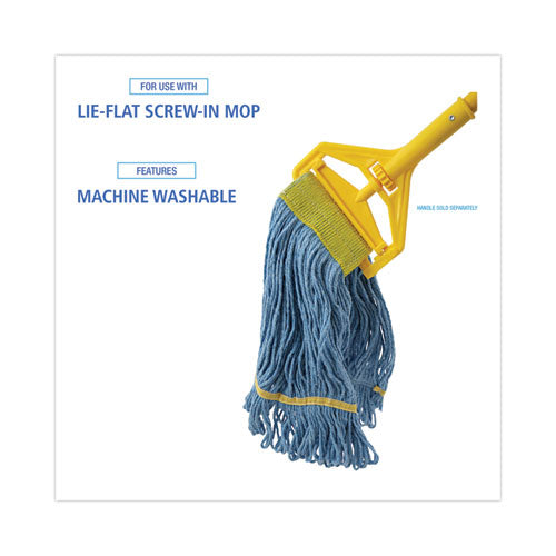 Image of Boardwalk® Super Loop Wet Mop Head, Cotton/synthetic Fiber, 5" Headband, Small Size, Blue, 12/carton